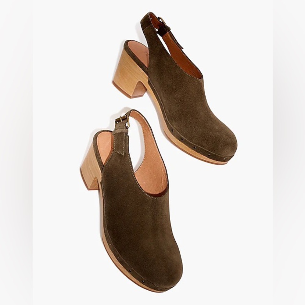 Madewell Olive Green Suede Clogs Women’s 8